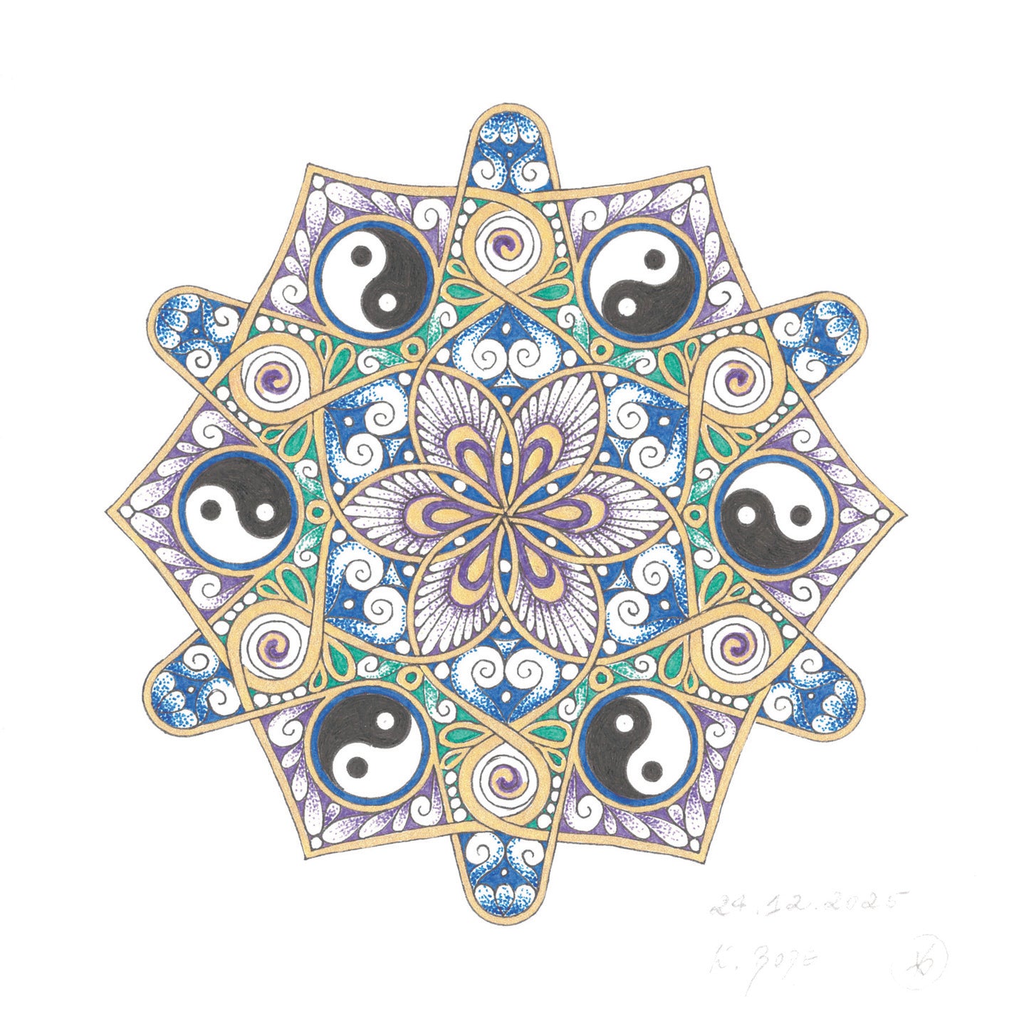Yin & Yang – Blume des kosmischen Gleichgewichts